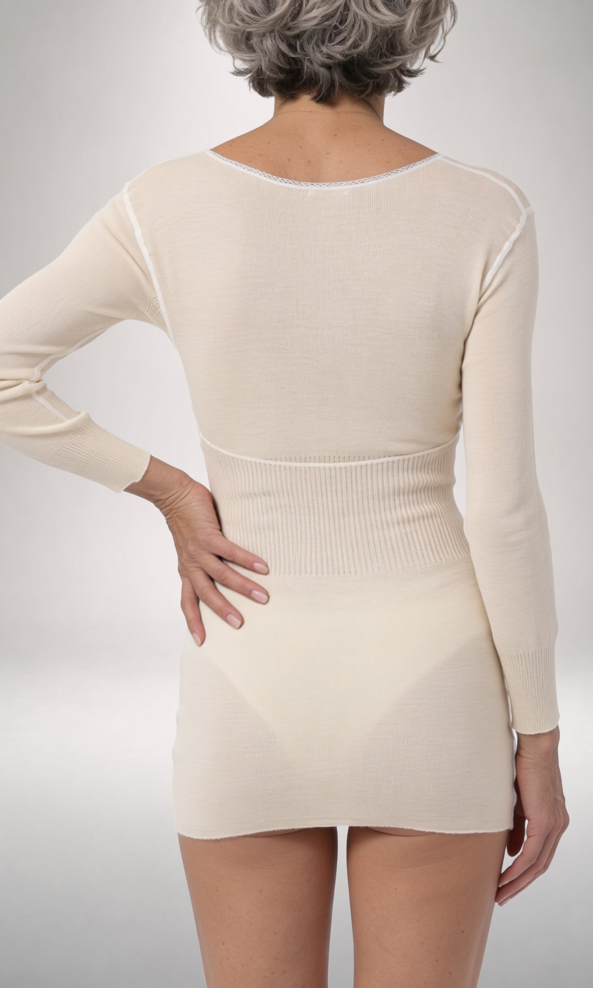 Maglietta formaseno manica lunga donna, lana pesante (80%)