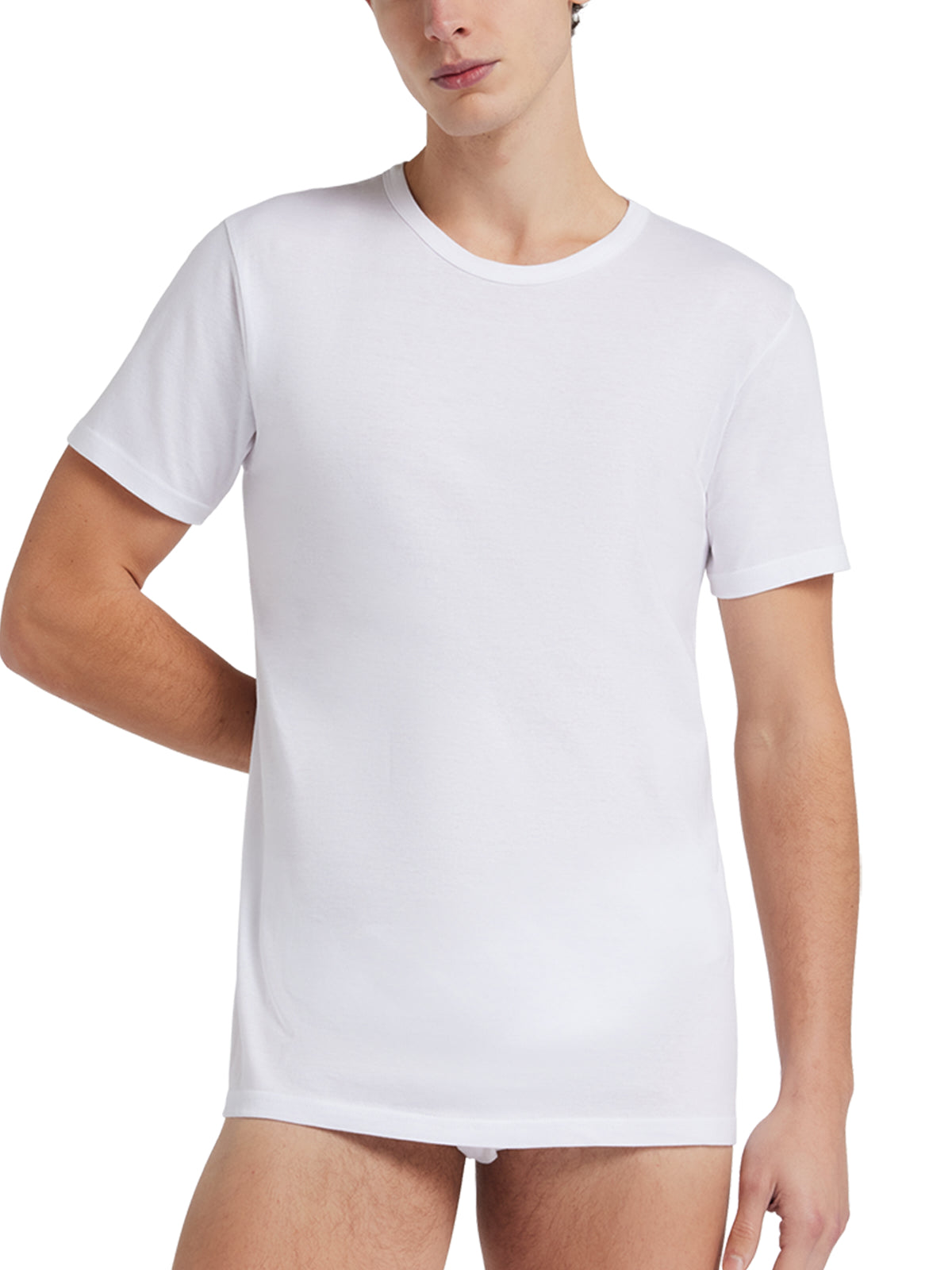 Liabel T-Shirt Uomo In Cotone Elasticizzato | Girocollo Manica Corta | Pacco Da 3 | Colore Nero | Taglia S