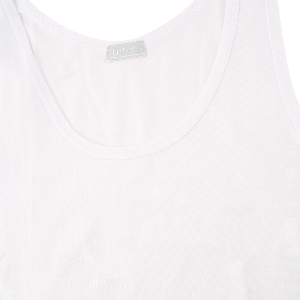 Canotta spalla larga donna - bianco, multipack da 2, cotone elasticizzato
