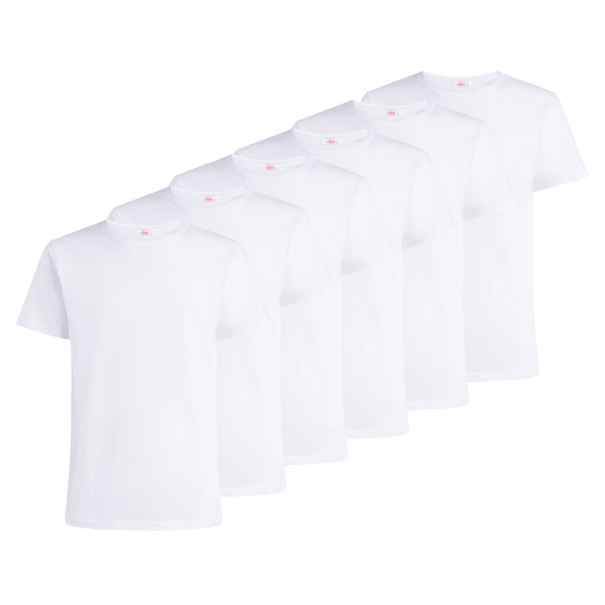 T-Shirt girocollo manica corta uomo - bianco, multipack da 6, cotone