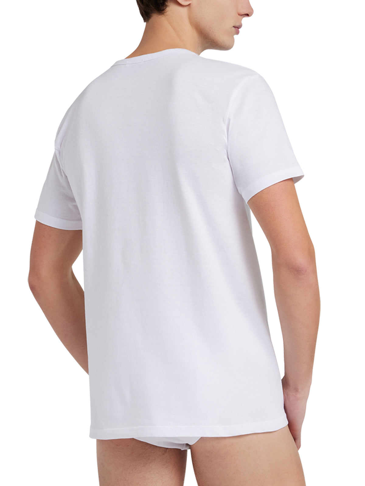 T-Shirt girocollo manica corta uomo - bianco, multipack da 6, cotone