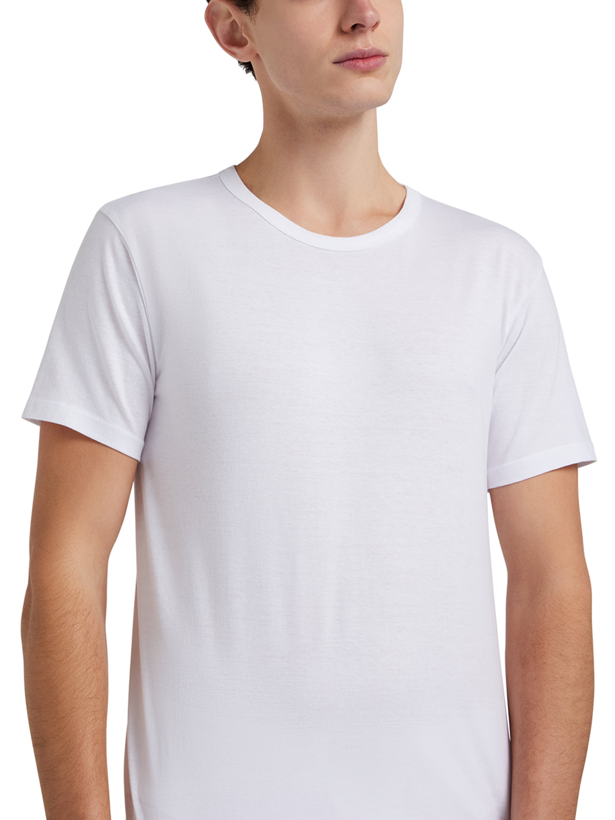 T-Shirt girocollo manica corta uomo - bianco, multipack da 6, cotone