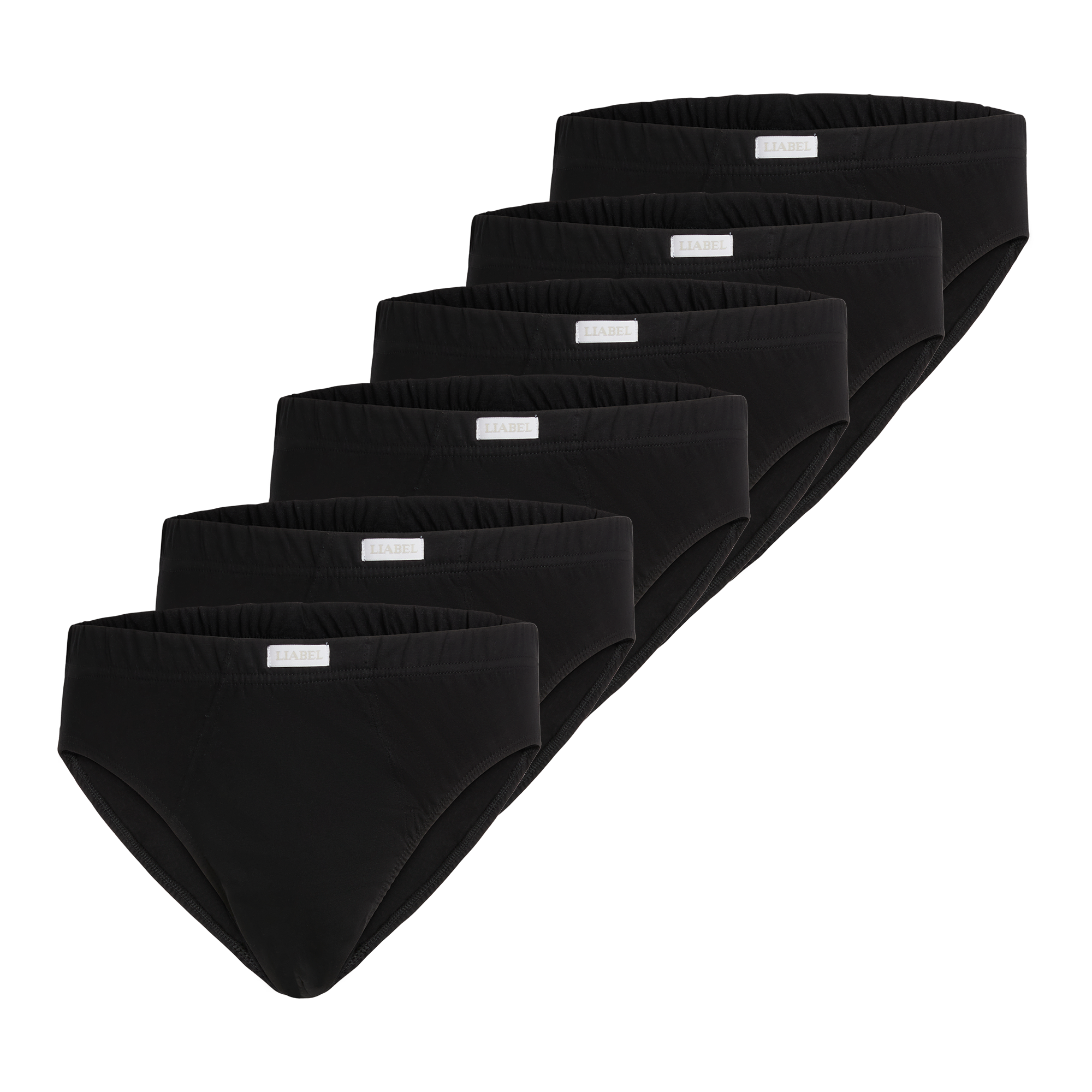 Slip medio uomo - nero, multipack da 6, cotone