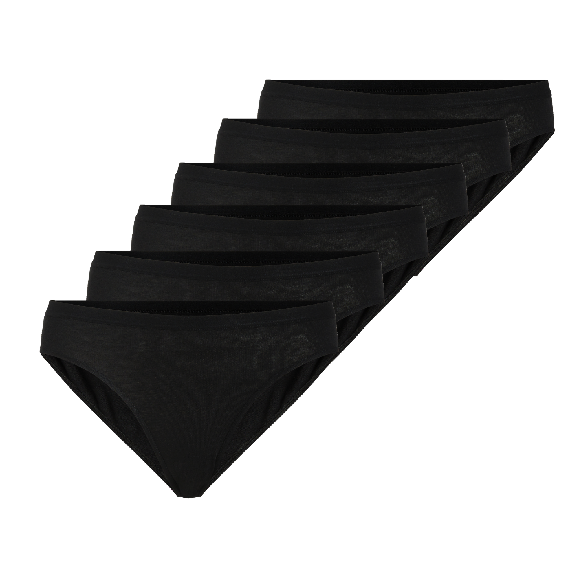 Slip mini donna - nero, multipack da 6, cotone elasticizzato
