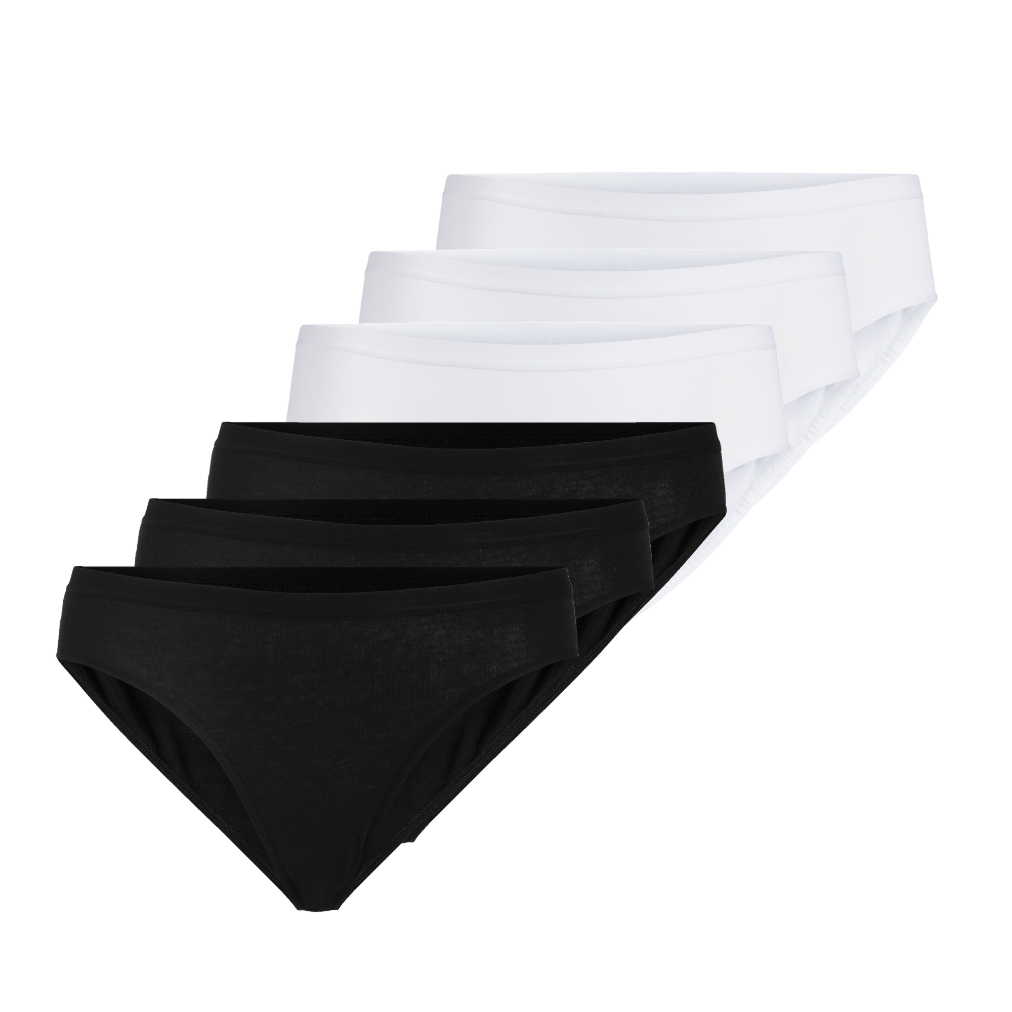 Slip mini donna - colore assortito (3 bianco + 3 nero), multipack da 6, cotone elasticizzato