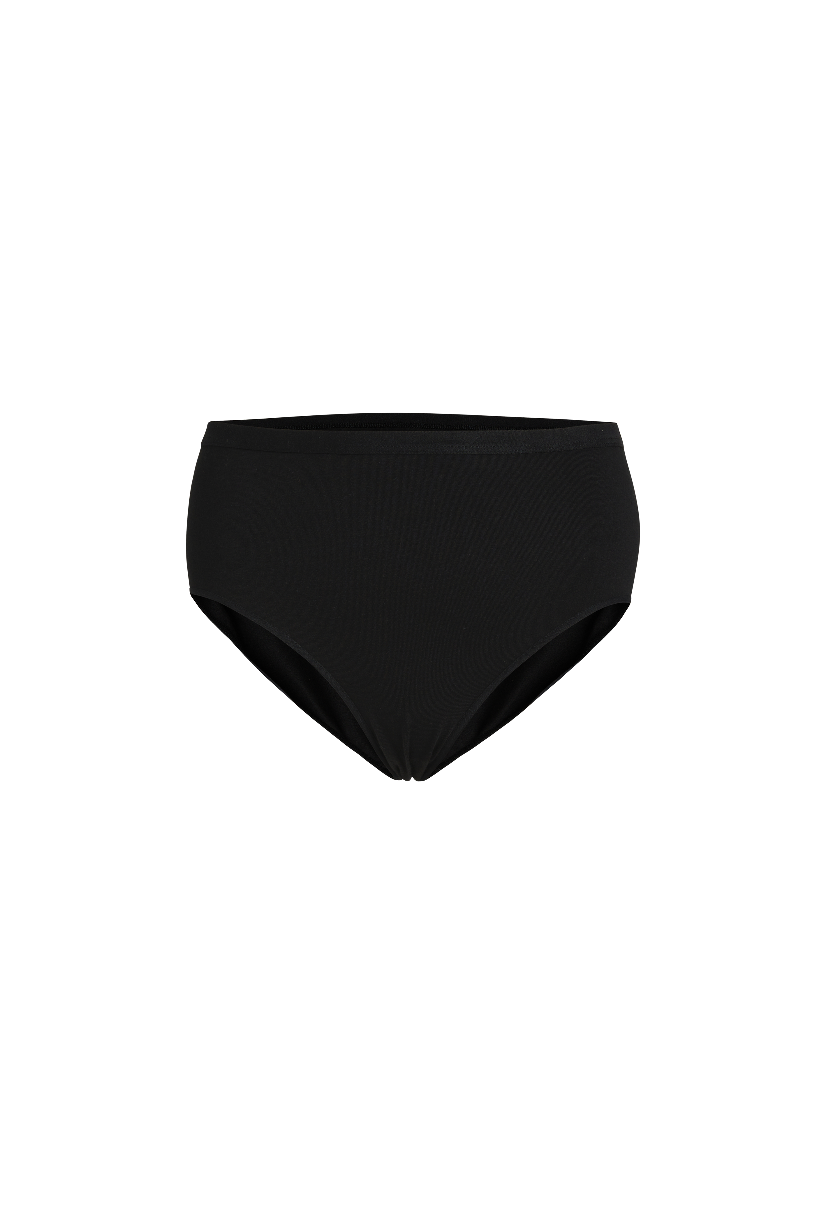 Slip midi donna - nero, multipack da 6, cotone elasticizzato