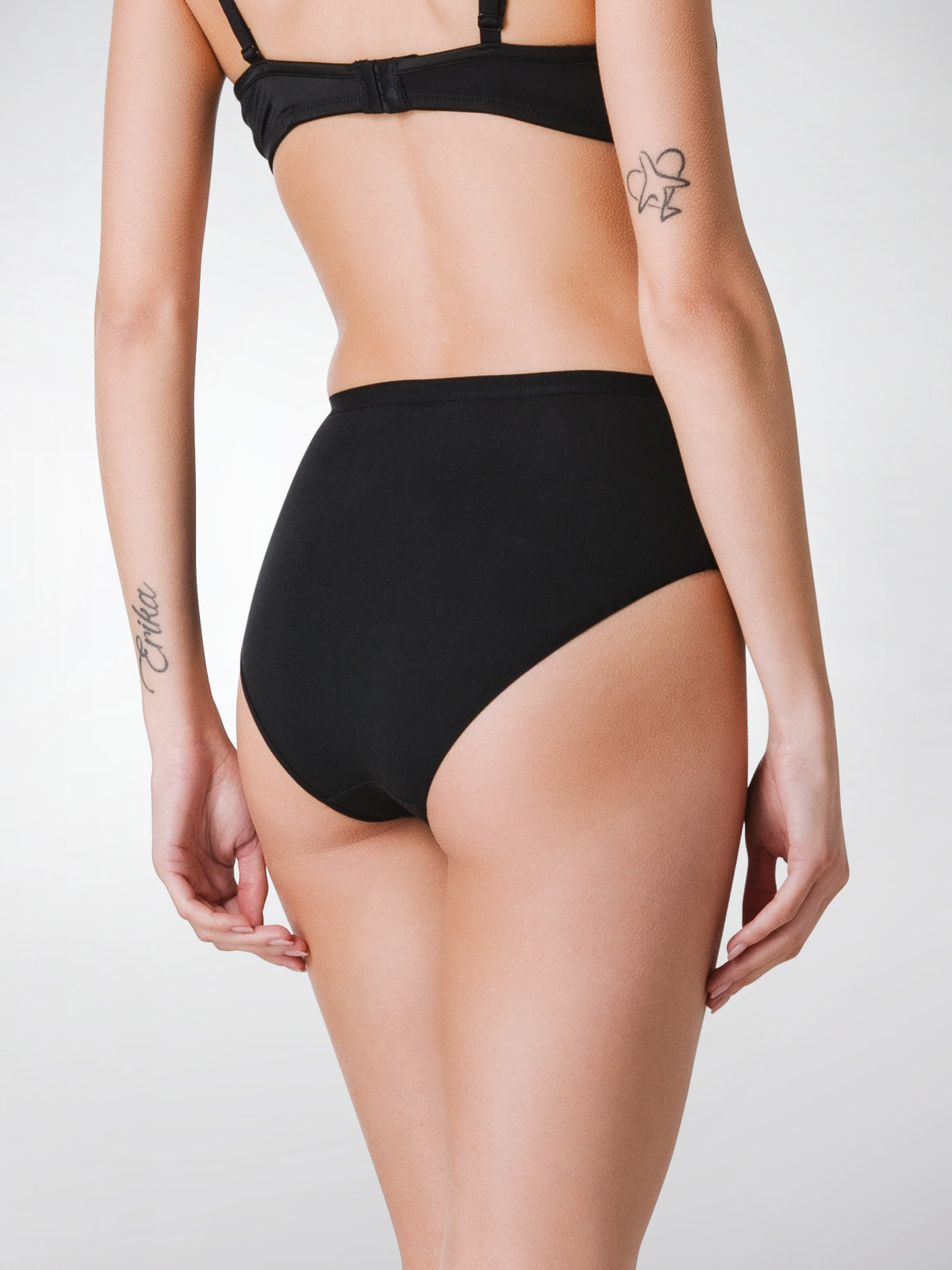 Slip midi donna - colore assortito (3 bianco + 3 nero), multipack da 6, cotone elasticizzato