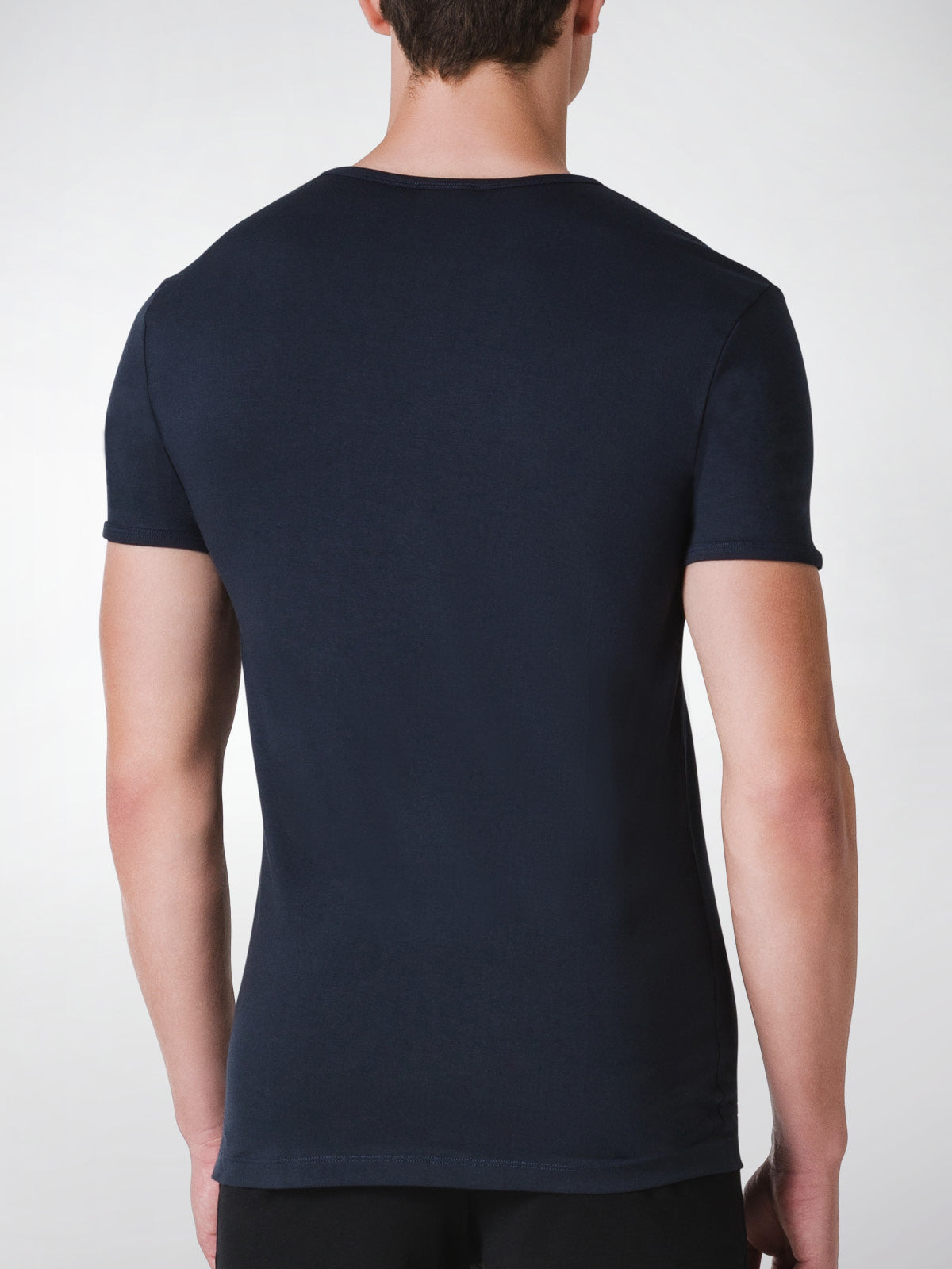 T-Shirt girocollo manica corta uomo - blu, multipack da 3, cotone elasticizzato