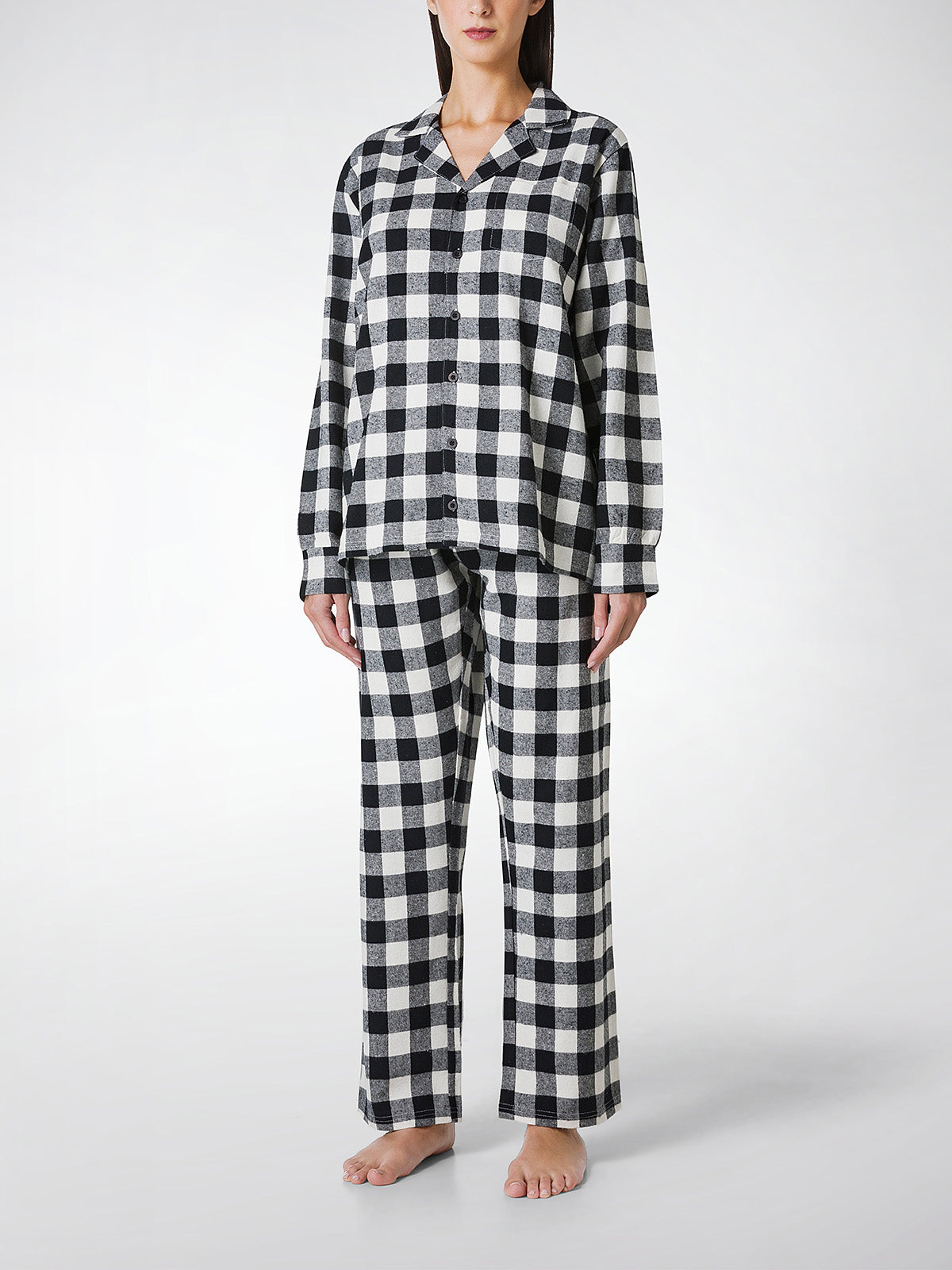 Pigiama aperto lungo donna, cotone