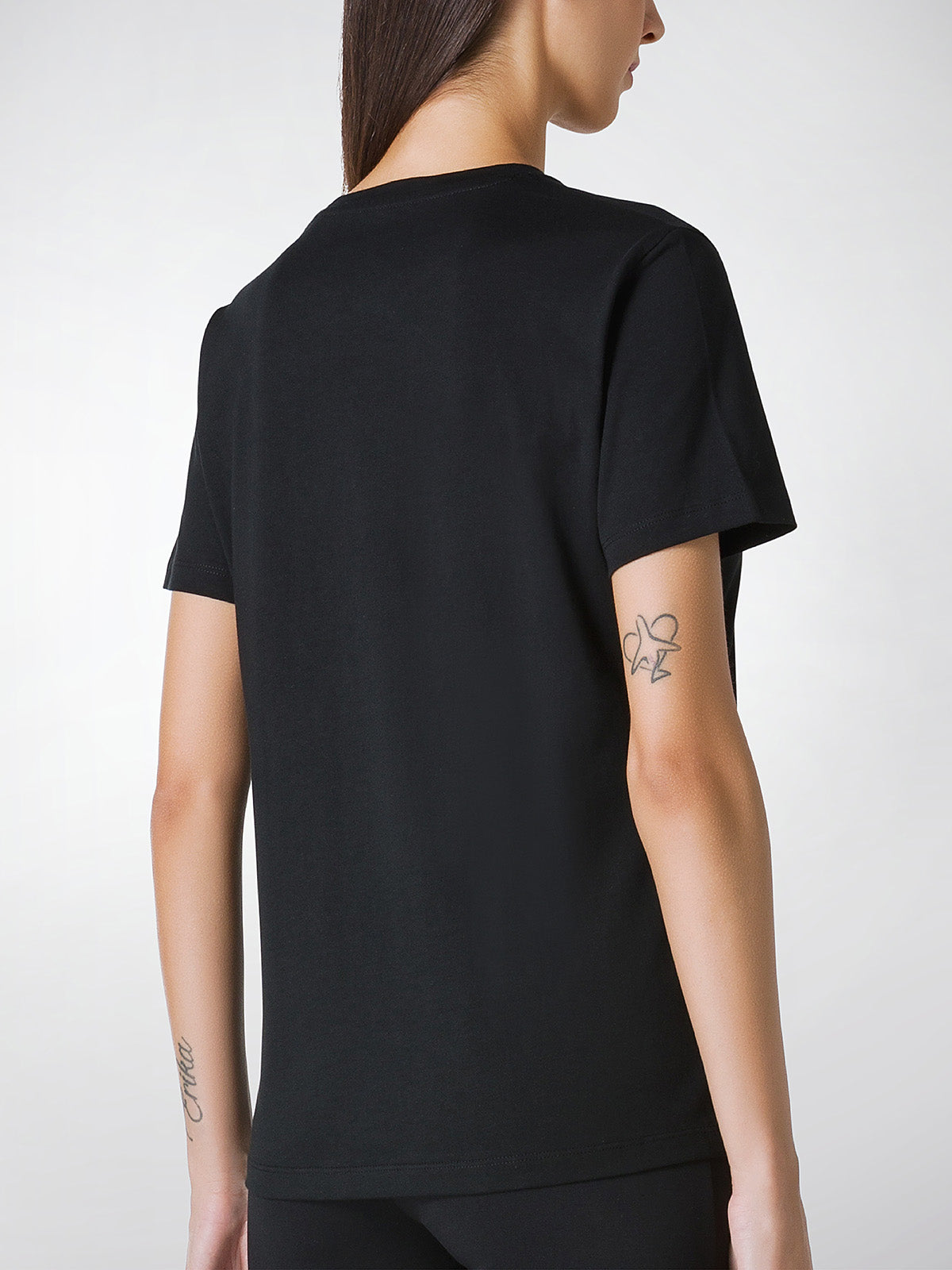 T-Shirt girocollo manica corta donna, cotone SUPIMA