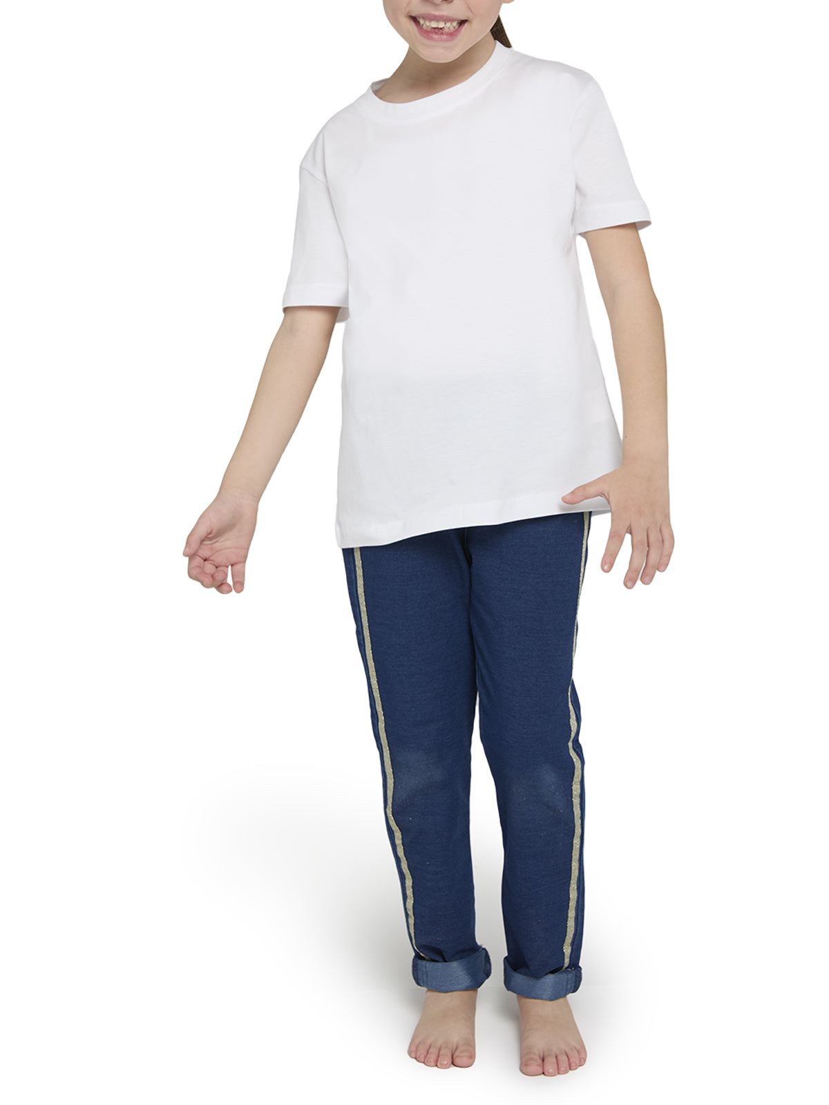 T-Shirt girocollo manica corta bambini, cotone SUPIMA