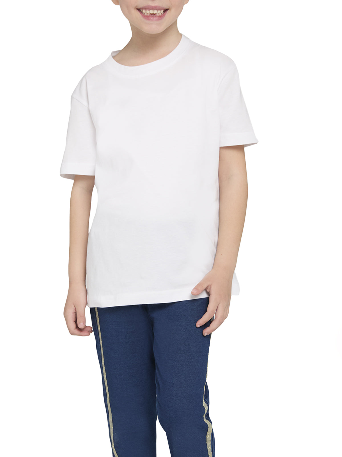 T-Shirt girocollo manica corta bambini, cotone SUPIMA