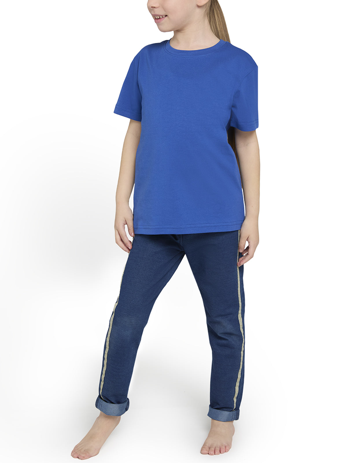 T-Shirt girocollo manica corta bambini, cotone SUPIMA
