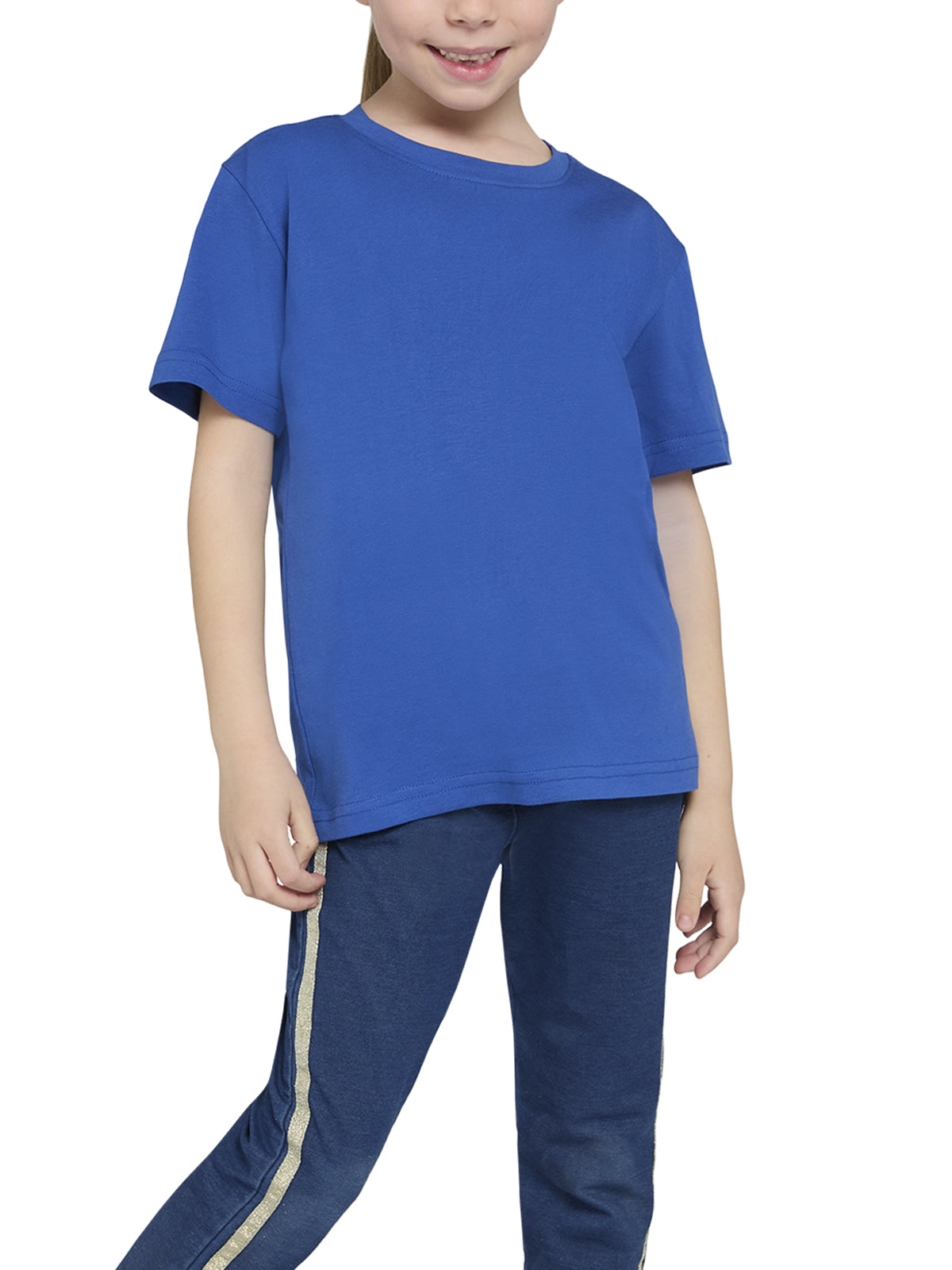 T-Shirt girocollo manica corta bambini, cotone SUPIMA
