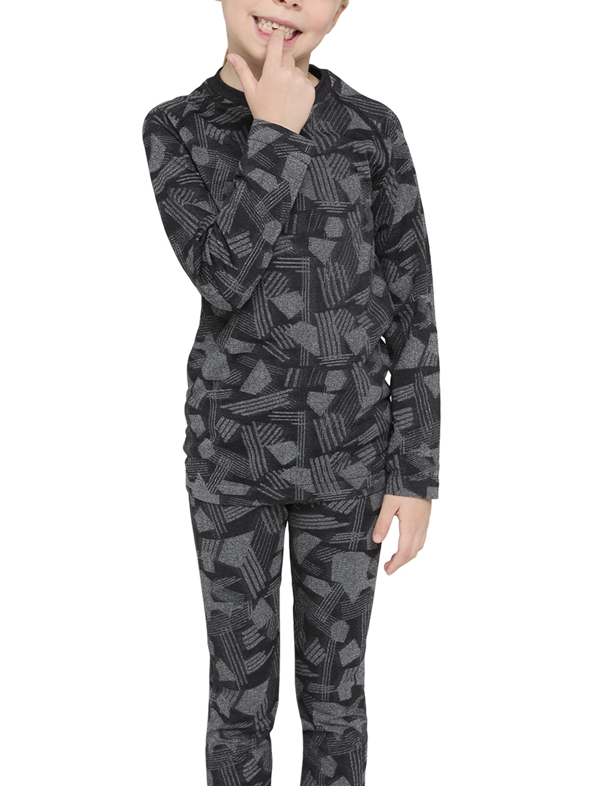 T-Shirt THERMAL girocollo manica lunga bambini, microfibra elasticizzata