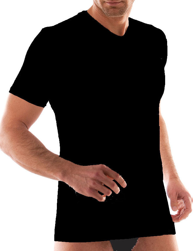 T-Shirt scollo V manica corta uomo, caldo cotone