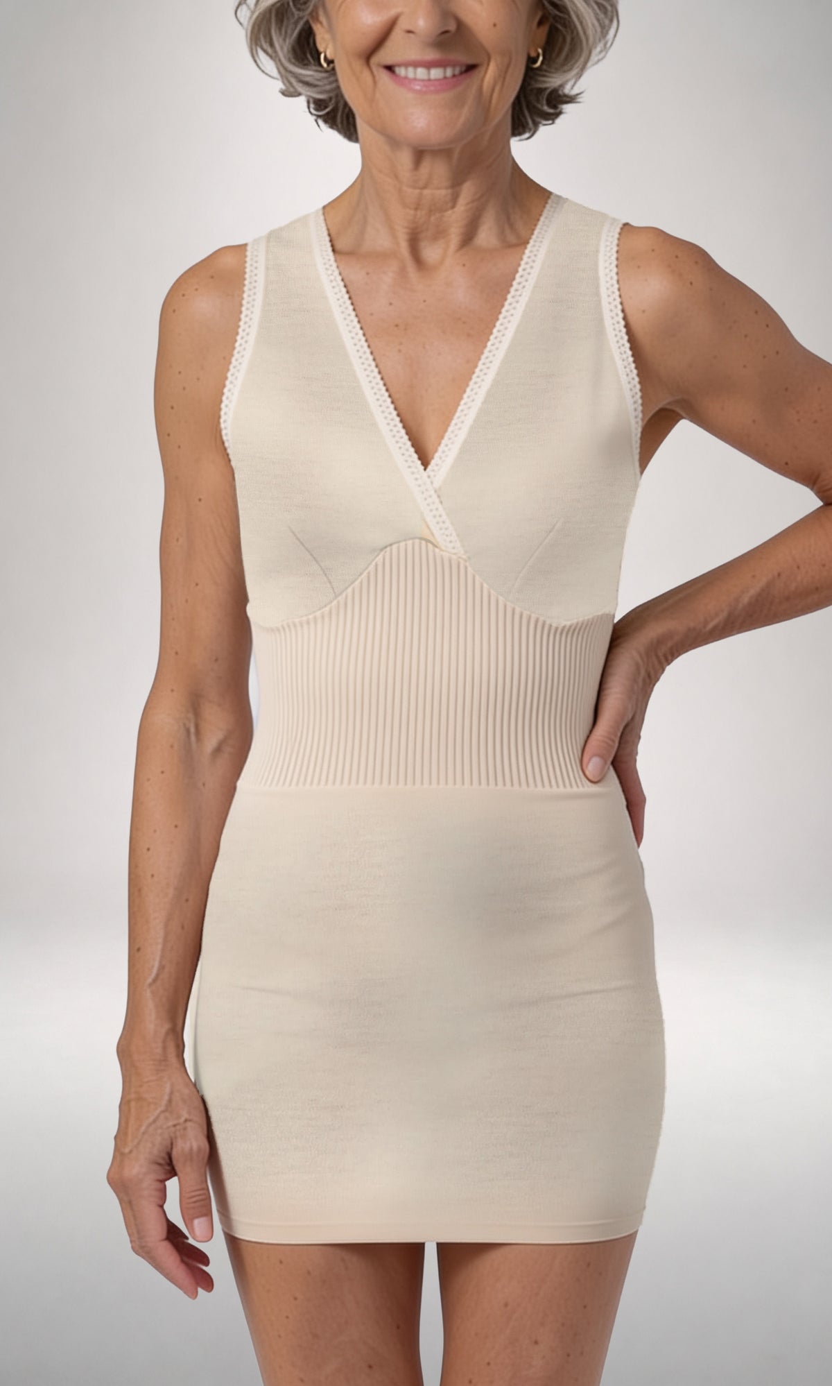 Canotta formaseno spalla larga donna, misto lana (80% pesante)