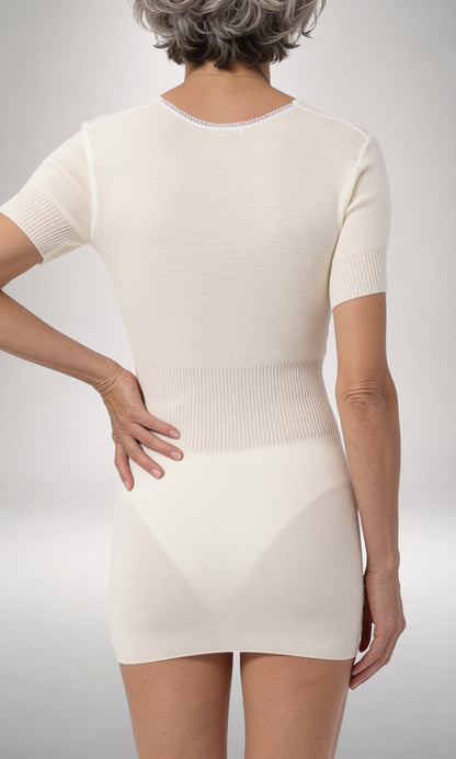 Maglietta formaseno manica corta donna, lana pesante (80%)