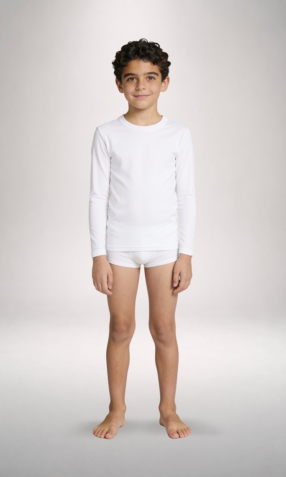 T-Shirt girocollo manica lunga bimbo, caldo cotone
