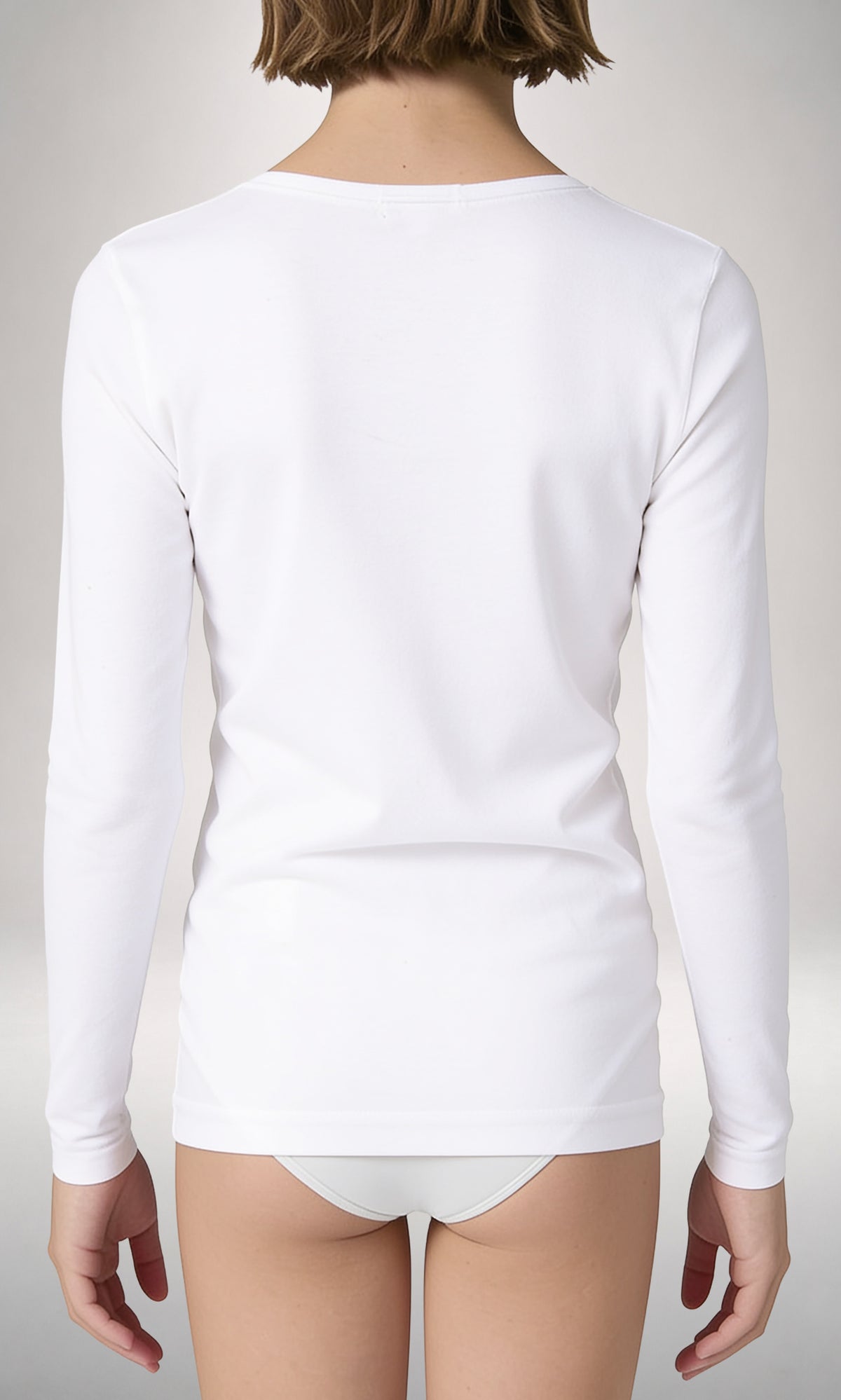 T-Shirt girocollo bordo raso manica lunga bimba, caldo cotone