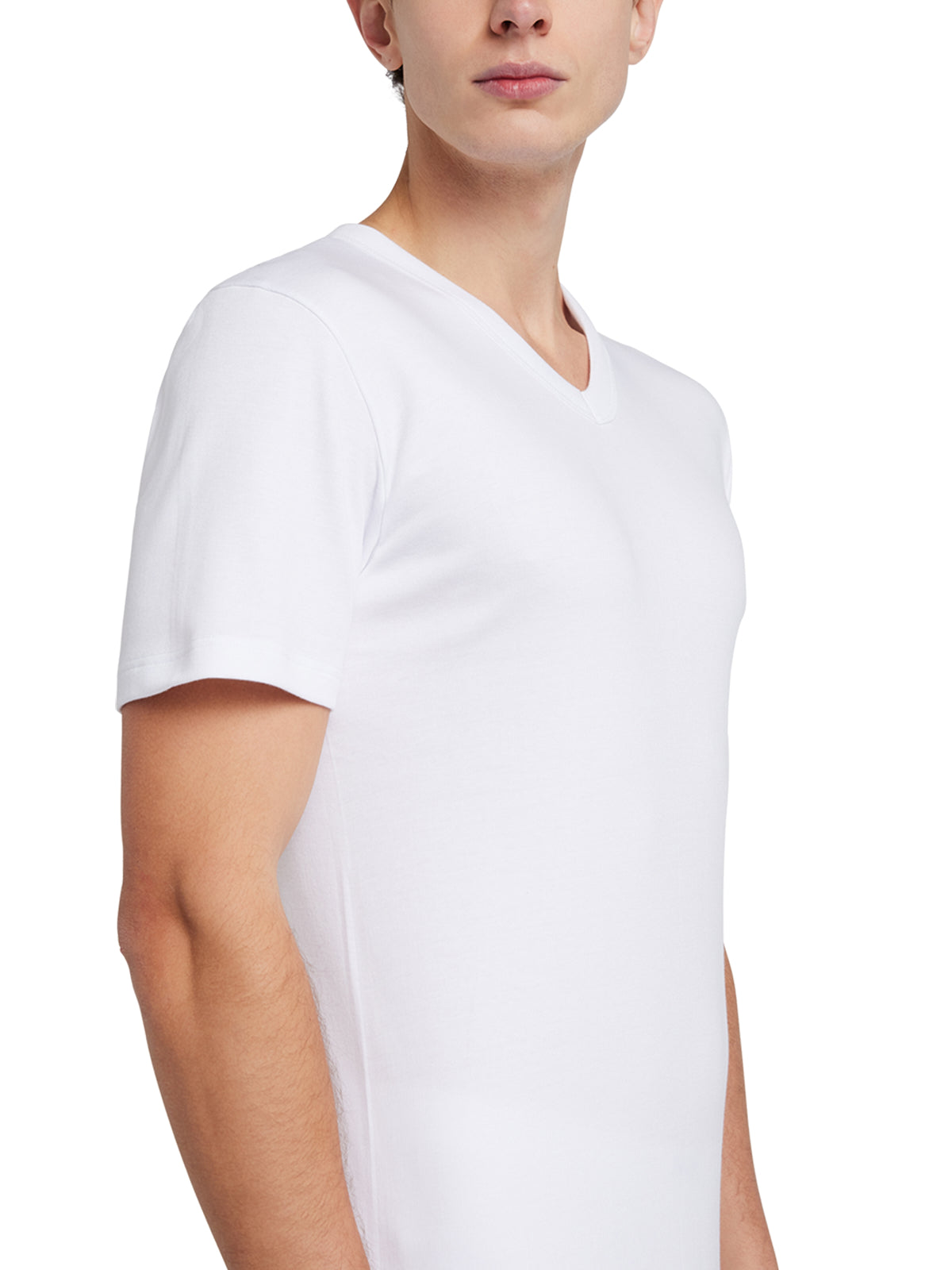 T- Shirt scollo V manica corta uomo, caldo cotone – Liabel