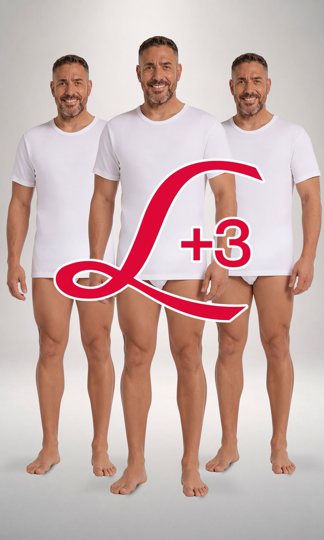 Pack 3 T-Shirts girocollo manica corta uomo, cotone
