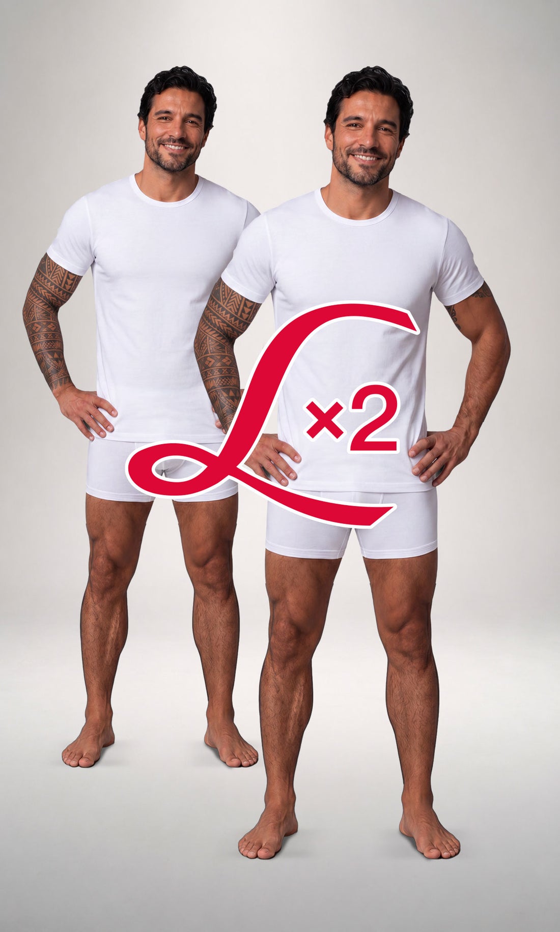 2 Pack T-shirt girocollo manica corta uomo, cotone