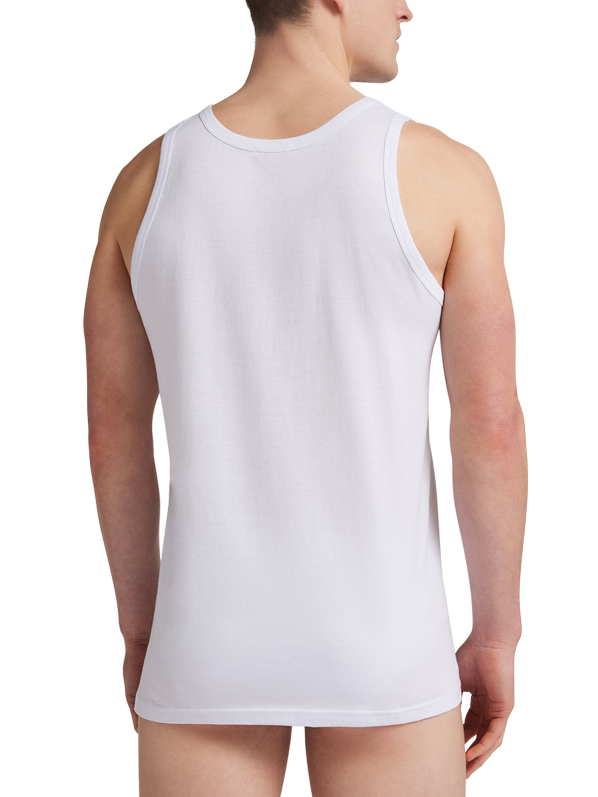 Canotta spalla larga uomo - bianco, multipack da 6, cotone