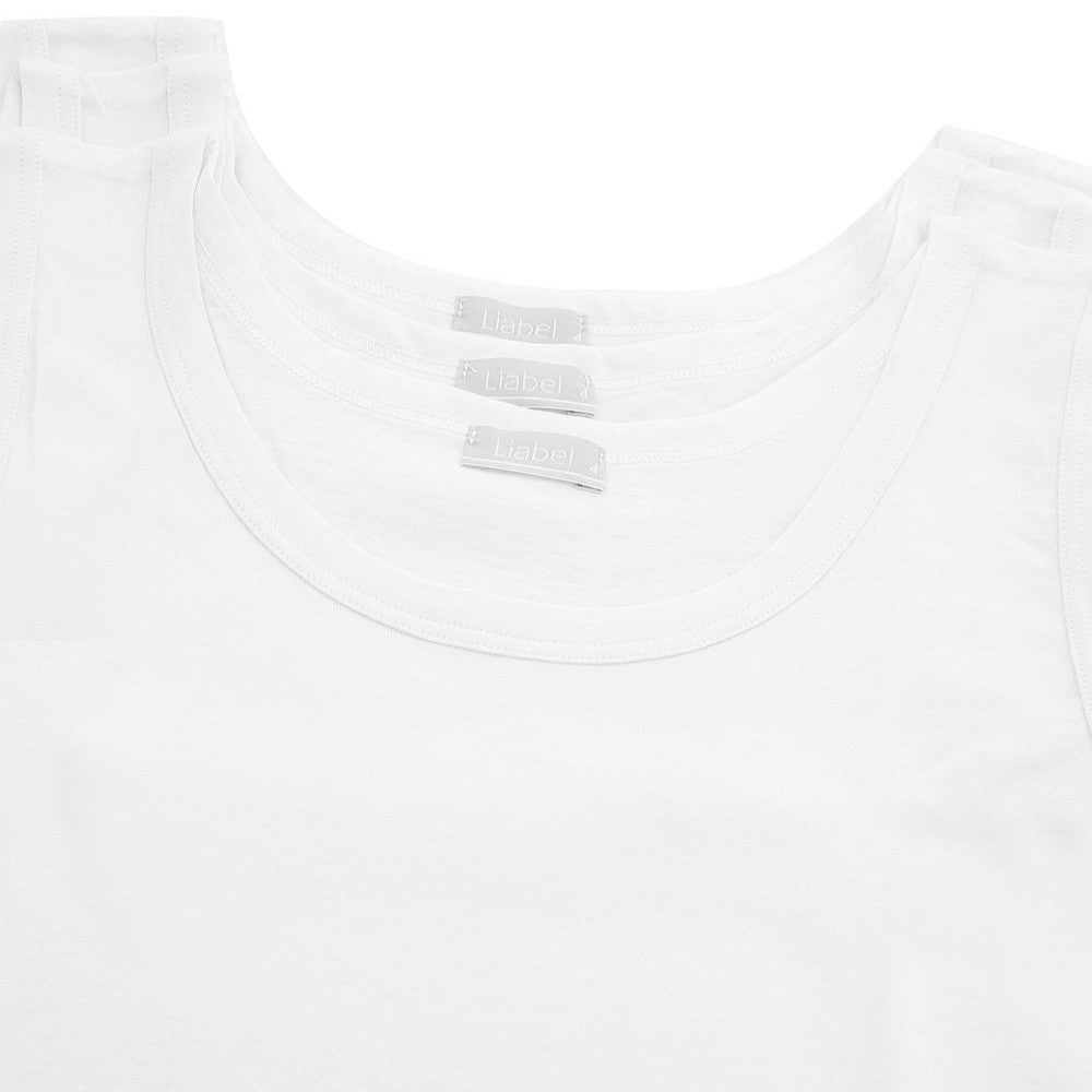 Canotta spalla larga uomo - bianco, multipack da 6, cotone