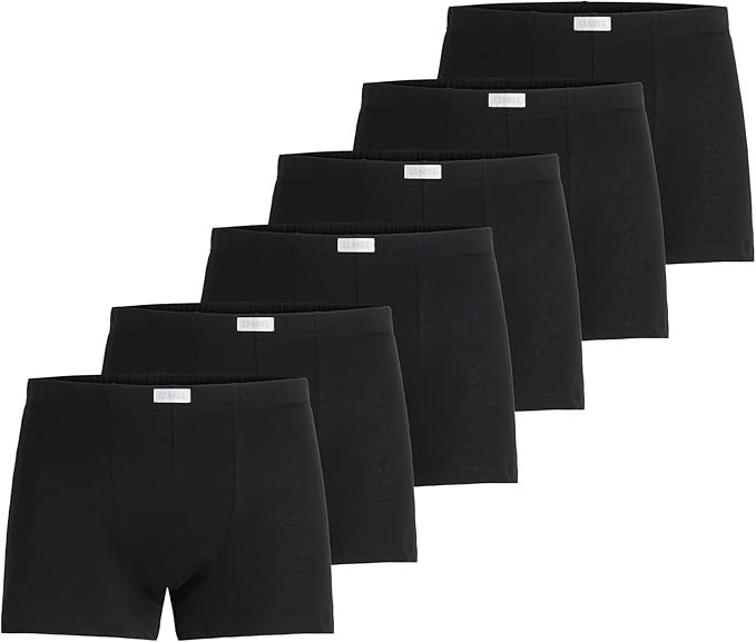 Boxer uomo - nero, multipack da 6, cotone
