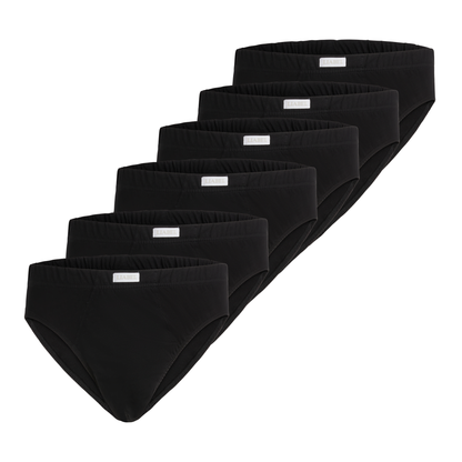 Slip medio uomo - nero, multipack da 6, cotone