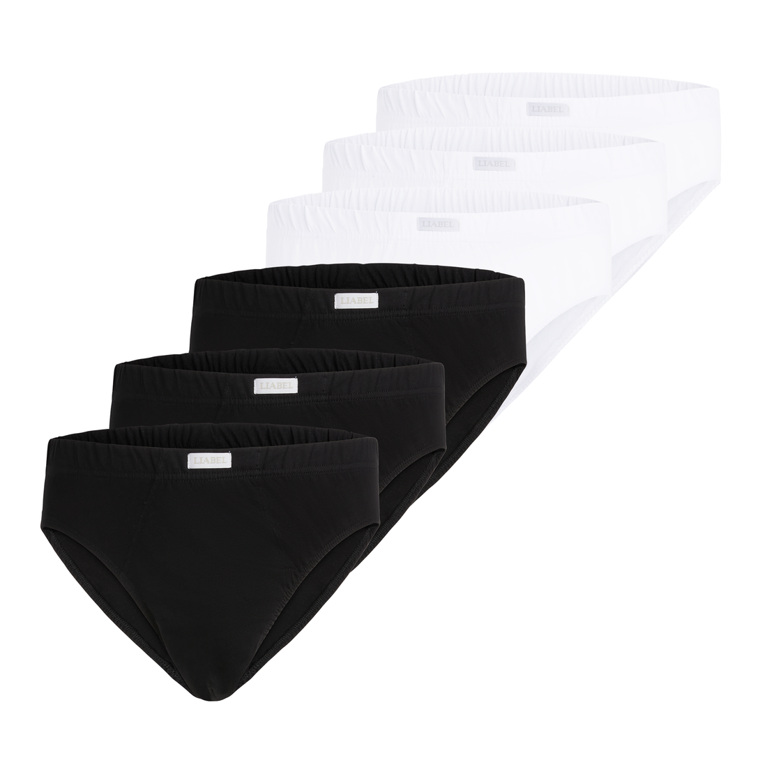 Slip medio uomo - colore assortito (3 bianco + 3 nero), multipack da 6, cotone