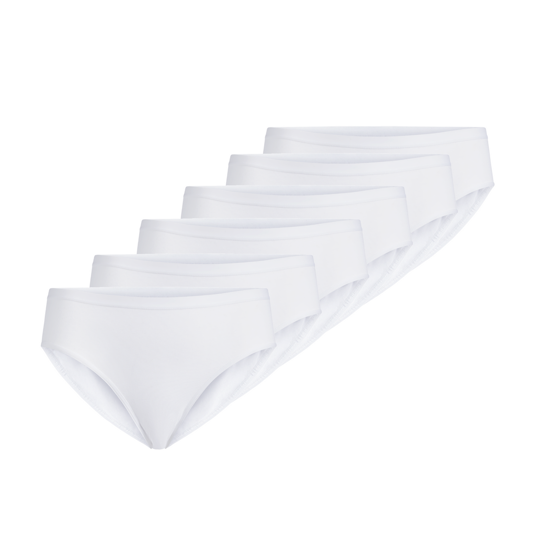 Slip mini donna - bianco, multipack da 6, cotone elasticizzato