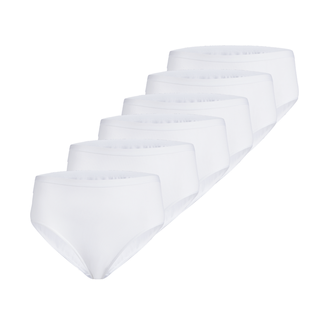 Slip midi donna - bianco, multipack da 6, cotone elasticizzato