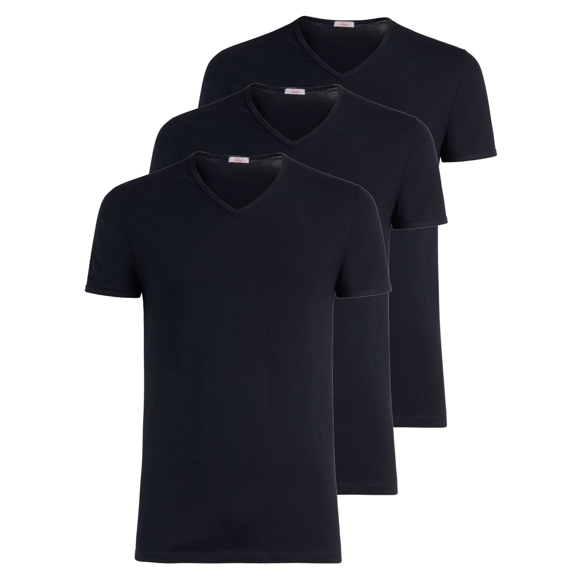 T-Shirt scollo V manica corta uomo - blu, multipack da 3, cotone elasticizzato