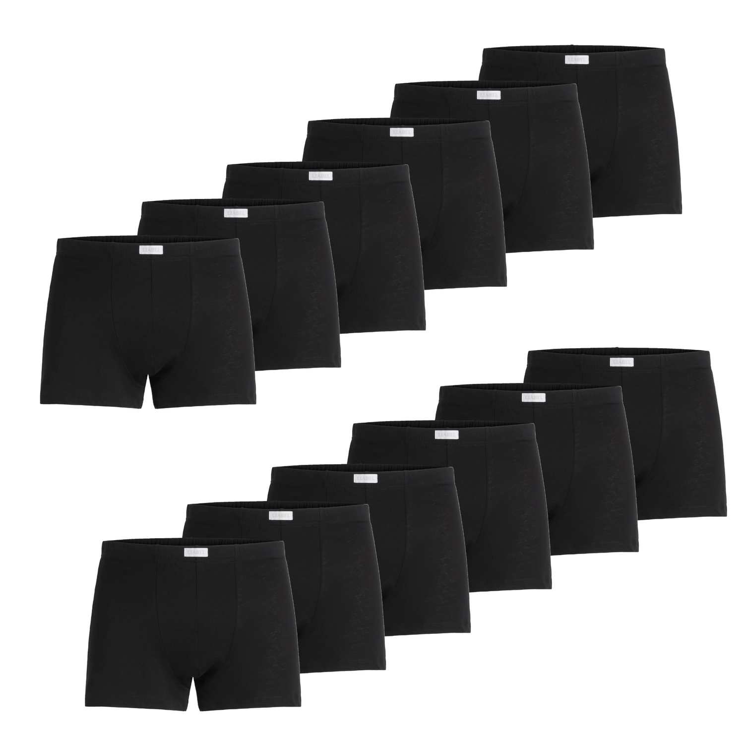 Boxer uomo - nero, multipack da 12, cotone