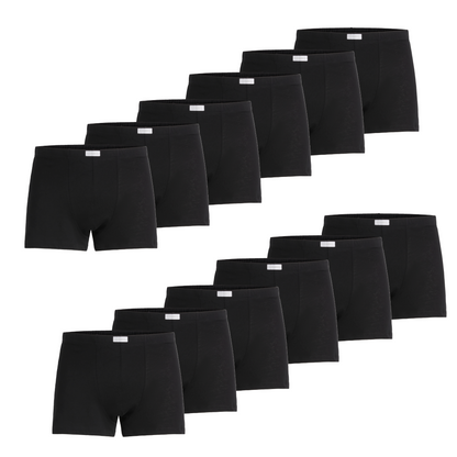 Boxer uomo - nero, multipack da 12, cotone