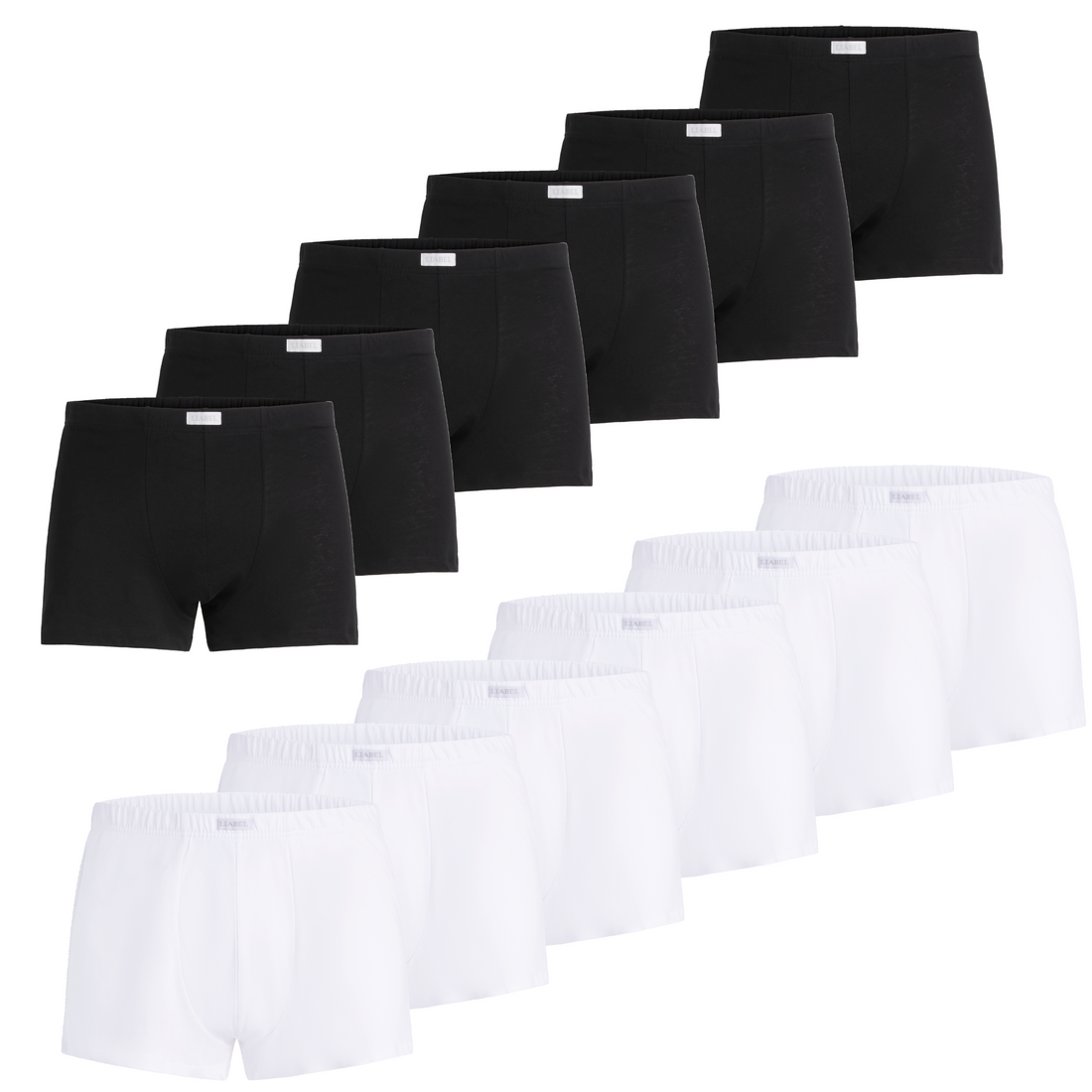 Boxer uomo - colore assortito (6 bianco + 6 nero), multipack da 12, cotone