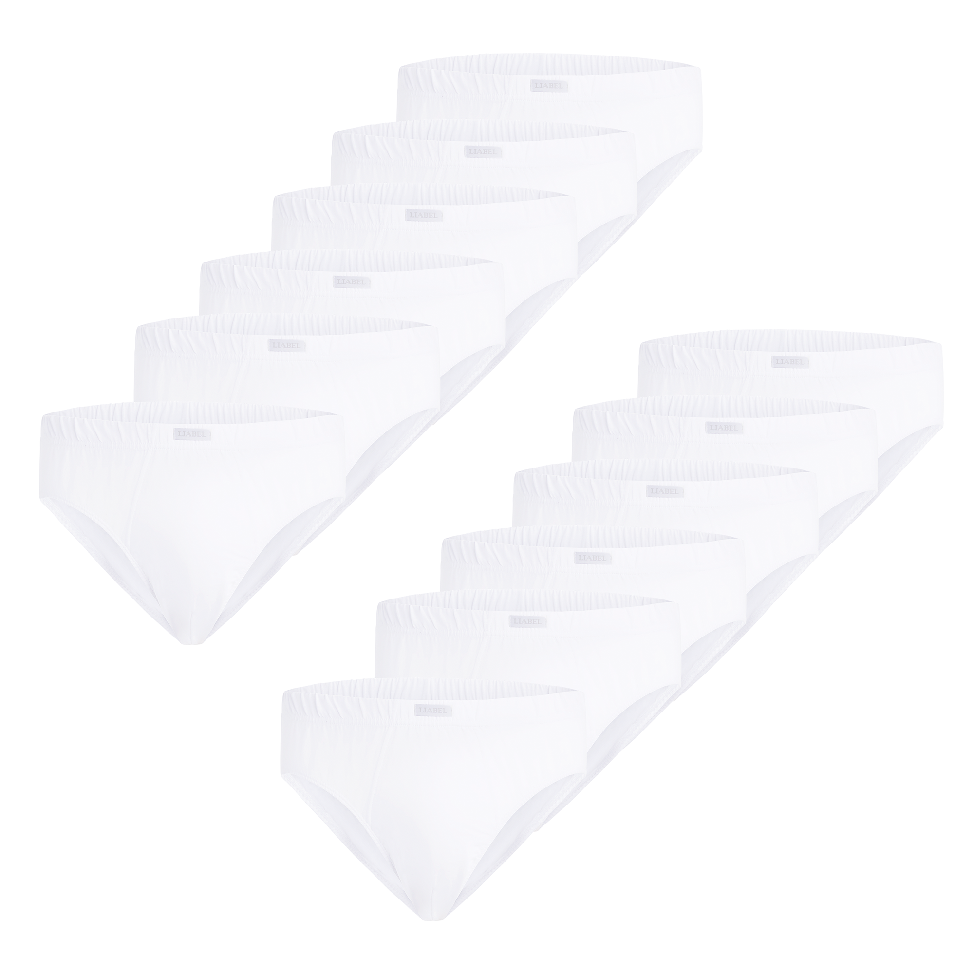 Slip medio uomo - bianco, multipack da 12, cotone