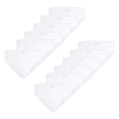 Slip medio uomo - bianco, multipack da 12, cotone