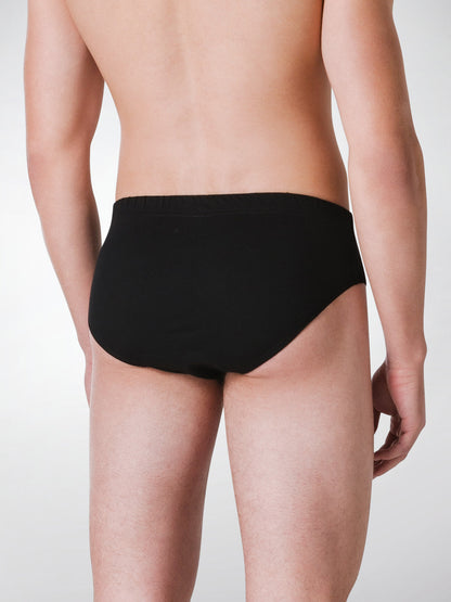 Slip medio uomo - nero, multipack da 12, cotone
