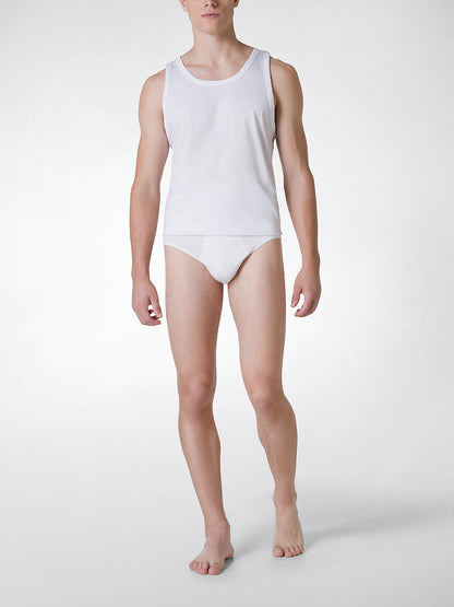 Slip medio uomo - colore assortito (6 bianco + 6 nero), multipack da 12, cotone