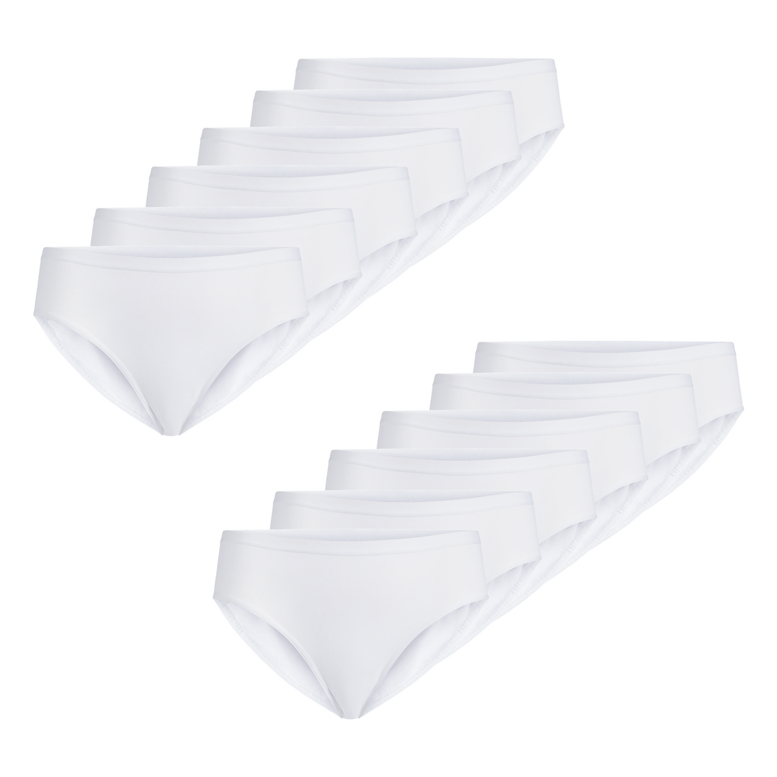 Slip mini donna - bianco, multipack da 12, cotone elasticizzato