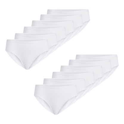 Slip mini donna - bianco, multipack da 12, cotone elasticizzato