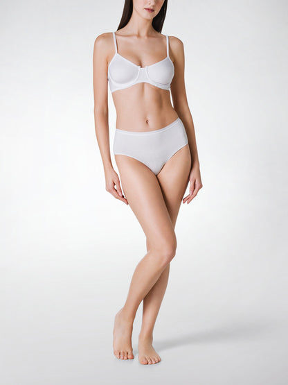 Slip midi donna - bianco, multipack da 12, cotone elasticizzato