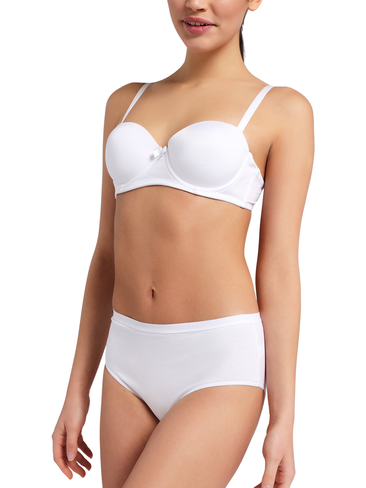 Slip midi donna - bianco, multipack da 12, cotone elasticizzato