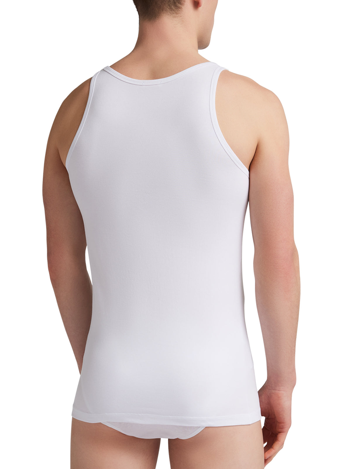 Canotta spalla larga uomo - bianco, multipack da 6, cotone elasticizzato