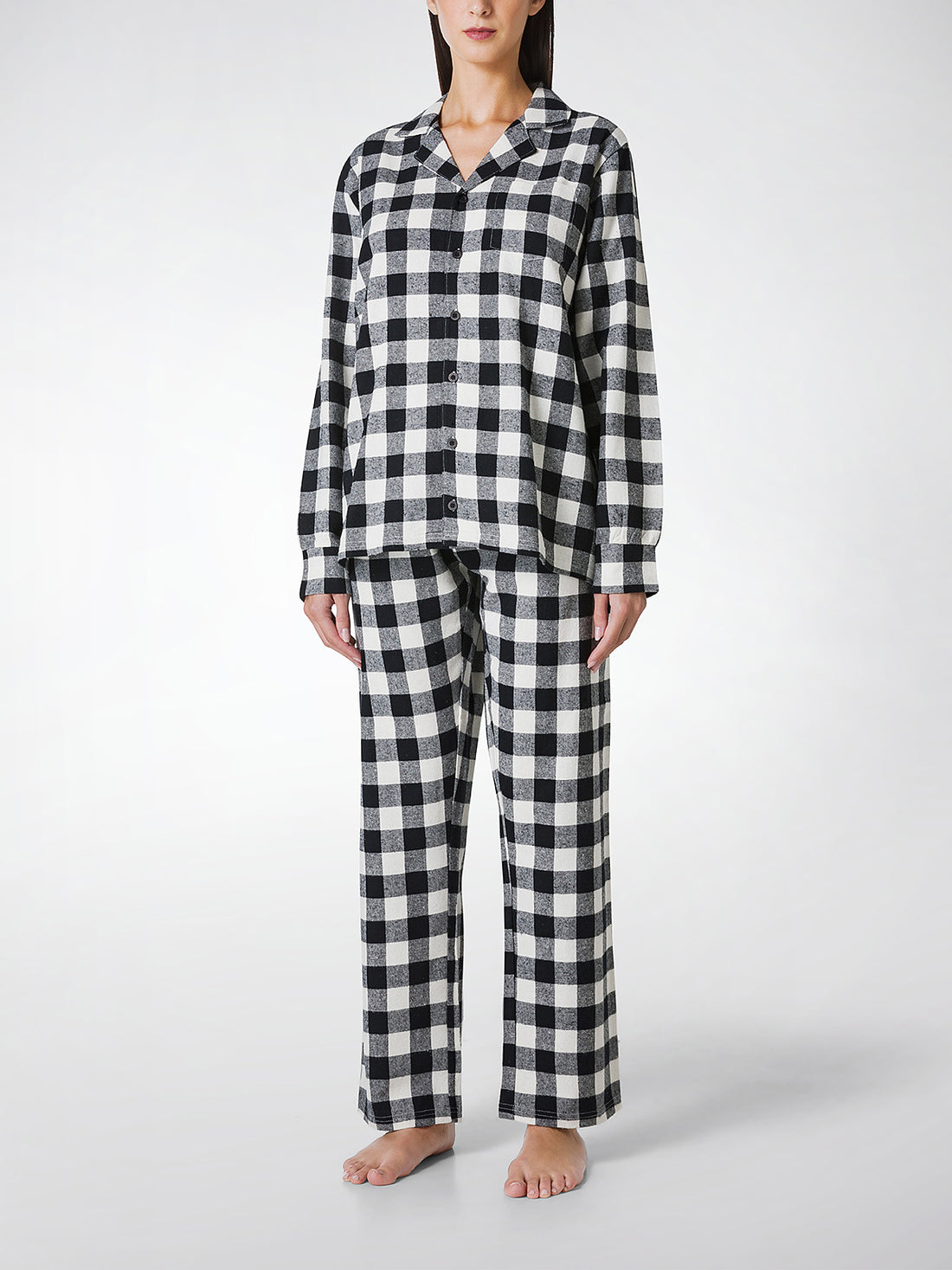 Pigiama aperto lungo donna, cotone