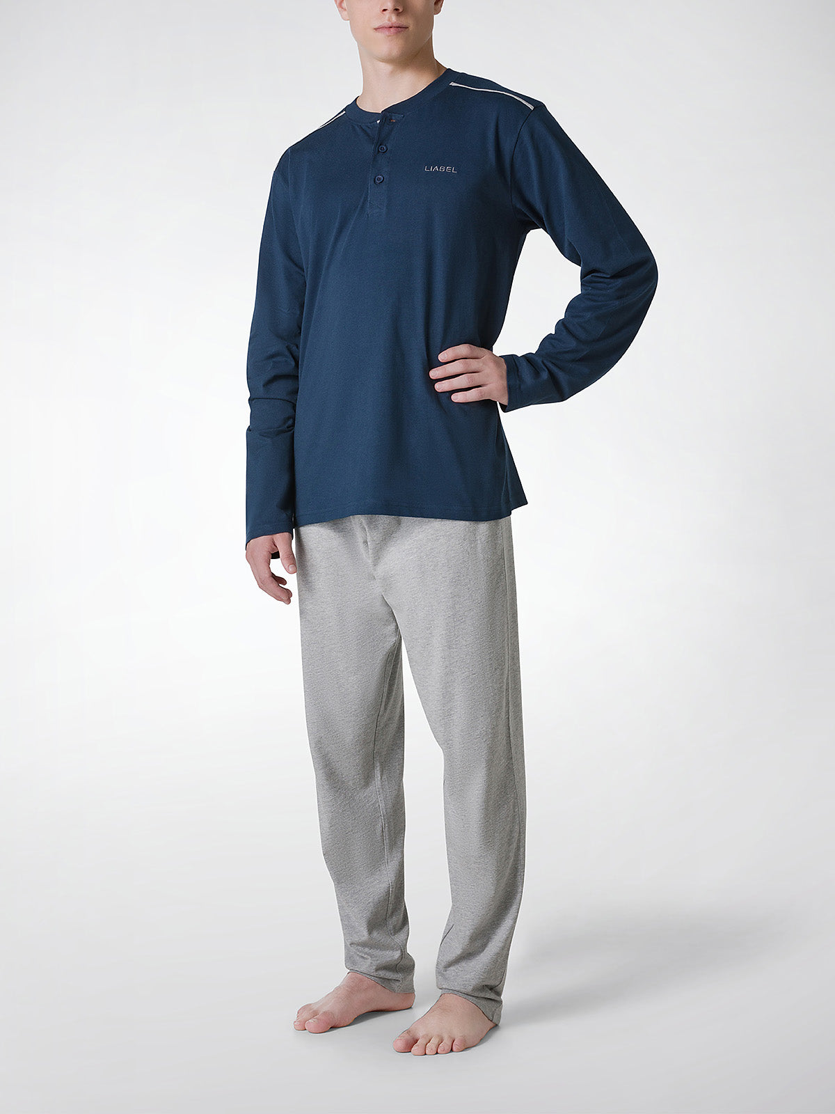 Pigiama lungo uomo, cotone – Liabel - Main Image