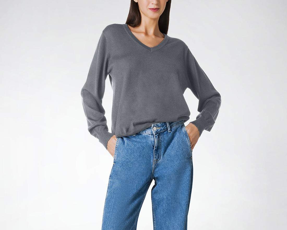 Maglia scollo a V in 100% Lana Merinos